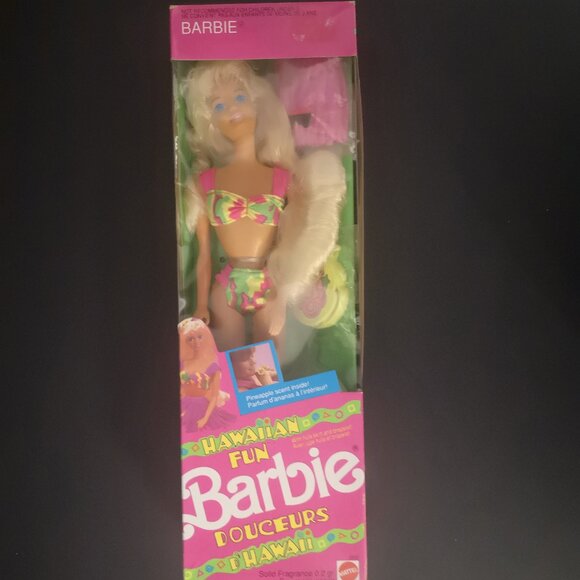 VTG Mattel 1990 Hawaiian Fun Barbie New in Box w/ Hula Skirt & Scented Feature - Picture 1 of 4